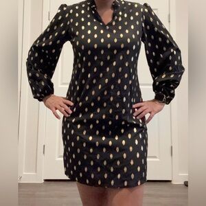Shein Black and Gold Polka Dot Dress